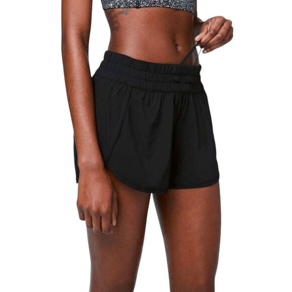LULULEMON ATHLETICA Tracker Short V '4" In Black Size 6 - Picture 1 of 4